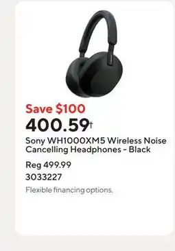 Staples Sony WH1000XM5 Wireless Noise Cancelling Headphones - Black offer