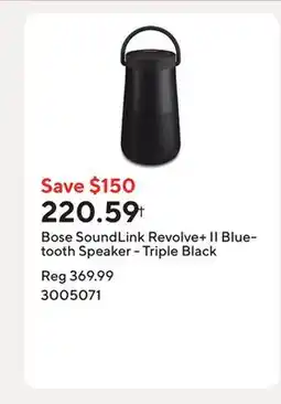 Staples Bose SoundLink Revolve+ II Bluetooth Speaker - Triple Black offer