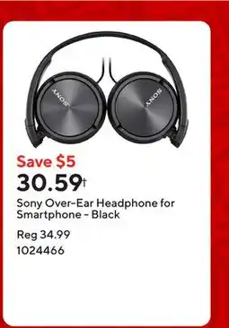 Staples Sony Over-Ear Headphone for Smartphone - Black offer