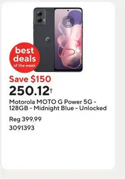 Staples Motorola MOTO G Power 5G - 128GB - Midnight Blue - Unlocked offer
