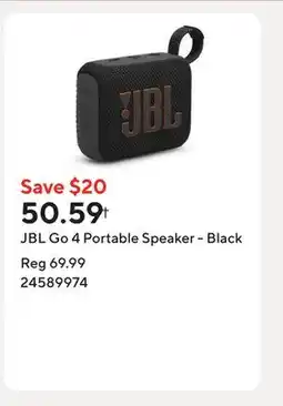 Staples JBL Go 4 Portable Speaker - Black offer