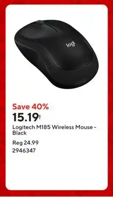 Staples Logitech M185 Wireless Mouse - Black offer