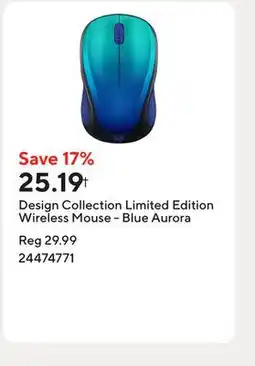 Staples Design Collection Limited Edition Wireless Mouse - Blue Aurora offer