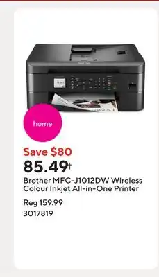 Staples Brother MFC-J1012DW Wireless Colour Inkjet All-in-One Printer offer