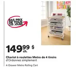 Michaels Chariot à roulettes Metro de 4 tiroirs d'Ordonnez simplement offer