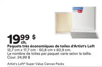 Michaels Paquets très économiques de toiles d'Artist's Loft offer