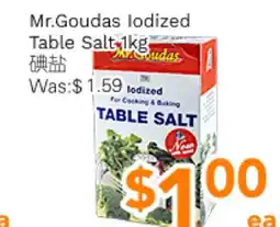Ample Food Market Mr.Goudas Iodized Table Salt offer