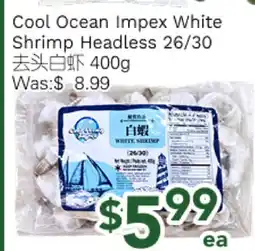 Ample Food Market Cool Ocean Impex White Shrimp Headless 26/30 offer