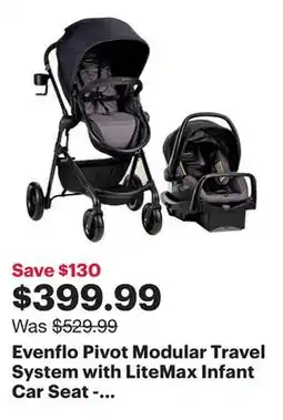 Best Buy Evenflo Pivot Modular Travel System with LiteMax Infant Car Seat - Casual Grey offer