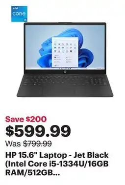 Best Buy HP 15.6 Laptop - Jet Black (Intel Core i5-1334U/16GB RAM/512GB SSD/Windows 11) offer