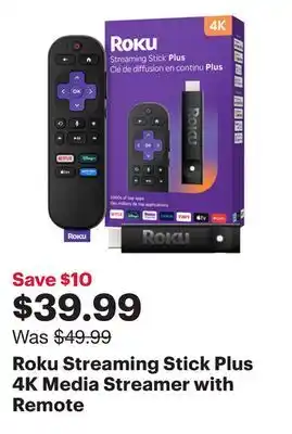 Best Buy Roku Streaming Stick Plus 4K Media Streamer with Remote offer