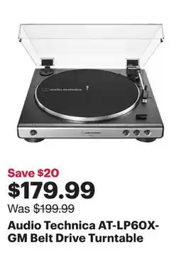 Best Buy Audio Technica AT-LP60X-GM Belt Drive Turntable offer