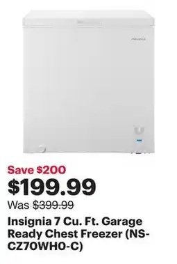 Best Buy Insignia 7 Cu. Ft. Garage Ready Chest Freezer (NS-CZ70WH0-C) offer