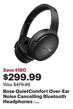 Best Buy Bose QuietComfort Over-Ear Noise Cancelling Bluetooth Headphones - Triple Black offer