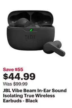 Best Buy JBL Vibe Beam In-Ear Sound Isolating True Wireless Earbuds - Black offer