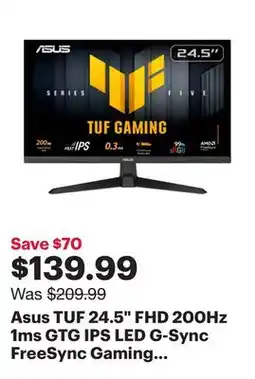 Best Buy Asus TUF 24.5 FHD 200Hz 1ms GTG IPS LED G-Sync FreeSync Gaming Monitor (VG259Q5A) offer