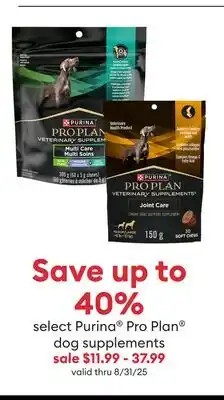 Petsmart select Purina Pro Plan Multi Care & Joint Care Supplements offer