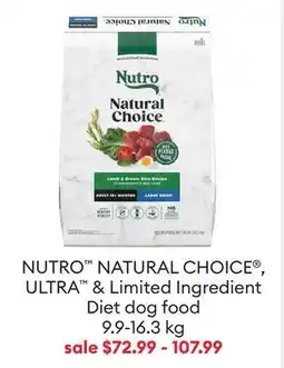 Petsmart NUTRO NATURAL CHOICE , ULTRA & Limited Ingredient Diet dog food offer