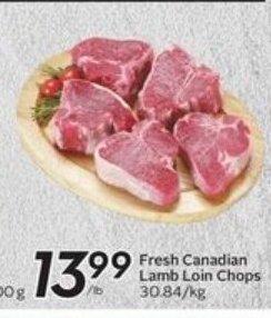 Sobeys Fresh canadian lamb loin chops offer