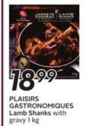Sobeys Plaisirs gastronomiques lamb shanks offer