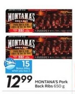 Sobeys Montana's pork back ribs offer