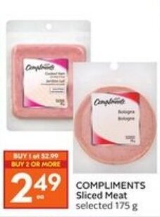 Sobeys Compliments sliced meat offer