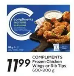 Sobeys Compliments frozen chicken wings or rib tips offer