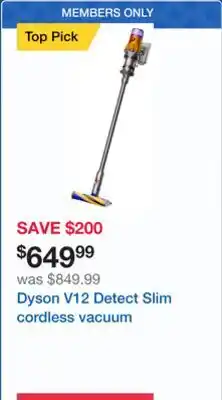Costco Dyson V12 Detect Slim cordless vacuum offer