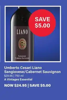 LCBO Umberto Cesari Liano Sangiovese/Cabernet Sauvignon offer