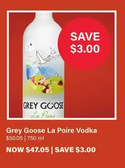 LCBO Grey Goose La Poire Vodka offer