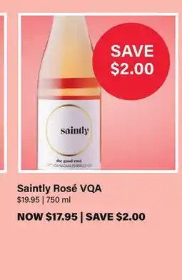 LCBO Saintly Rosé VQA offer