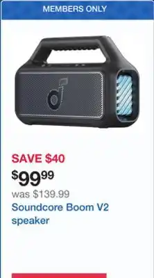 Costco Soundcore Boom V2 speaker offer