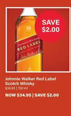 LCBO Johnnie Walker Red Label Scotch Whisky offer