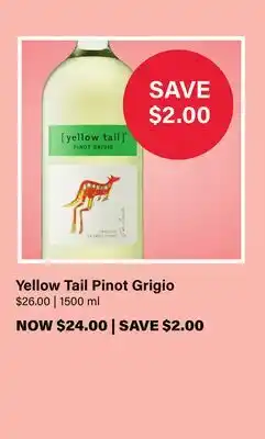 LCBO Yellow Tail Pinot Grigio offer