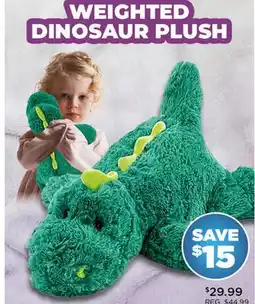 Showcase WEIGHTED DINOSAUR PLUSH offer