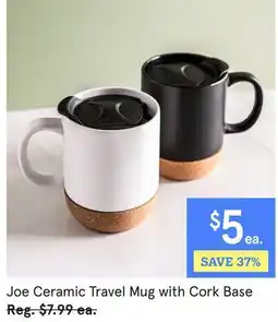Kitchen Stuff Plus Joe Ceramic Travel Mug with Cork Base offer