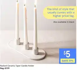 Kitchen Stuff Plus Radiant Ceramic Taper Candle Holder offer