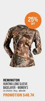 Sail REMINGTON HUNTING LONG SLEEVE BASELAYER-WOMEN'S offer