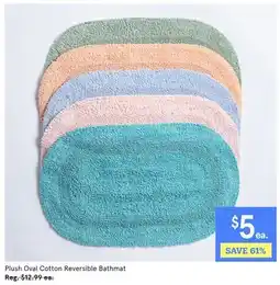Kitchen Stuff Plus Plush Oval Cotton Reversible Bathmat offer