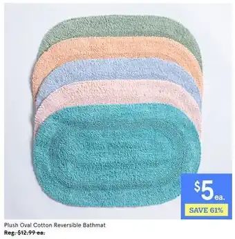 Kitchen Stuff Plus Plush Oval Cotton Reversible Bathmat offer