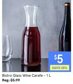 Kitchen Stuff Plus Bistro Glass Wine Carafe - 1 L offer