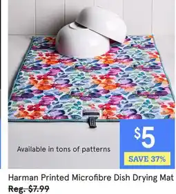 Kitchen Stuff Plus Harman Printed Microfibre Dish Drying Mat offer