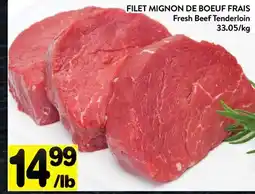 Supermarché PA FILET MIGNON DE BOEUF FRAIS | Fresh Beef Tenderloin offer
