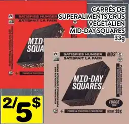 Supermarché PA SUPERALIMENTS CRUS VÉGÉTALIEN MID-DAY SQUARES offer