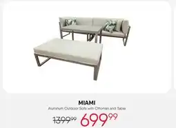 Meubles RD MIAMI Aluminum Outdoor Sofa with Ottoman and Table offer