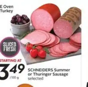 Sobeys Schneiders Summer or Thuringer Sausage offer
