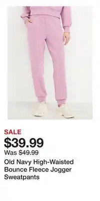Old Navy Old Navy High-Waisted Bounce Fleece Jogger Sweatpants offer