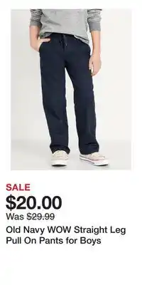 Old Navy Old Navy WOW Straight Leg Pull On Pants for Boys offer