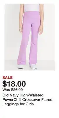 Old Navy Old Navy High-Waisted PowerChill Crossover Flared Leggings for Girls offer