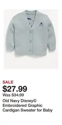 Old Navy Old Navy Disney Embroidered Graphic Cardigan Sweater for Baby offer